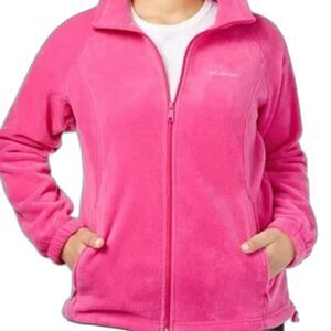 Columbia Women's Benton Springs Full Zip Pink Fleece Jacket Size L